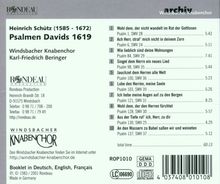 Heinrich Schütz (1585-1672): Psalmen Davids SWV 24,25,28-31,35,36,37,39, CD