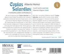 Alberto Hemsi (1898-1975): Liederzyklus "Coplas Sefardies" Vol.1, CD