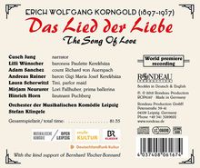 Erich Wolfgang Korngold (1897-1957): Das Lied der Liebe, CD