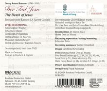 Georg Anton Kreusser (1746-1810): Passionsoratorium "Der Tod Jesu", CD