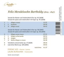 Felix Mendelssohn Bartholdy (1809-1847): Cellosonaten Nr.1 &amp; 2, CD