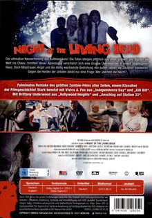 "NIGHT OF THE LIVING DEAD" in roten Buchstaben. Eine Gruppe Menschen steht dunkel und bedrohlich im Hintergrund.