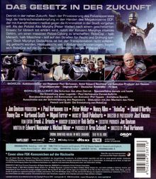 "Das Gesetz in der Zukunft" beschreibt einen Polizeizyborg in Detroit. Bilder zeigen Roboter und Szenen aus dem Film.