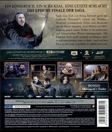 "EIN KÖNIGREICH. EIN SCHICKSAL. EINE LETZTE SCHLACHT. DAS EPISCHE FINALE DER SAGA." Krieger mit Schwert in Rüstung.