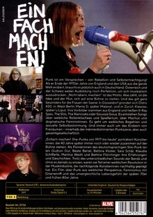 „EINFACH MACHEN!“

Text über Punk als Rebellion und Selbstermächtigung, Schwerpunkt auf Frauen im Punk der 70er Jahre. Enthält Bild- und Toninformationen zur DVD.