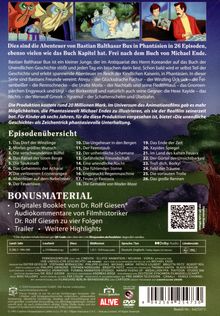 "Dies sind die Abenteuer von Bastian Balthasar Bux in Phantasien in 26 Episoden, ebenso viele wie das Buch Kapitel hat."  
Oben sind Illustrationen aus einer animierten Serie zu sehen, darunter eine Episodenübersicht.
