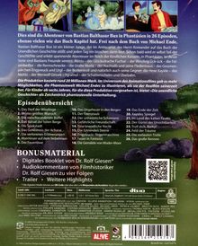 Die Abenteuer von Bastian Balthasar Bux in 26 Episoden. Episodenliste zeigt Titel wie "Das Dorf der Winzlinge". Enthält Bonusmaterial und QR-Code für digitales Booklet.