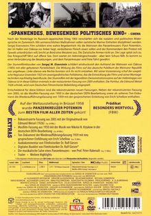 „SPANNENDES, BEWEGENDES POLITISCHES KINO“ beschreibt Sergei Eisensteins Stummfilmklassiker „Panzerkreuzer Potemkin“.