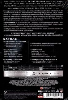 „Crying Freeman“: Actionfilm basierend auf Manga. Extras: Interviews, Making-of, entfallene Szenen. Sprachen: Deutsch, Englisch.