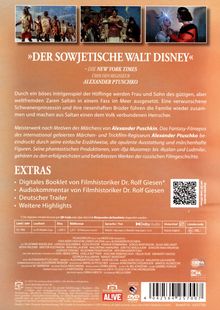 "Der sowjetische Walt Disney." Durch Intrigenspiel werden Frau und Sohn des Zaren im Meer ausgesetzt. Extras: Audiokommentar.