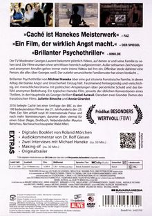 „Caché ist Hanekes Meisterwerk“ – FAZ. „Ein Film, der wirklich Angst macht.“ – DER SPIEGEL. „Brillanter Psychothriller“ – KINO.DE.