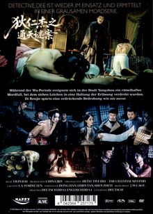 Text: "DETECTIVE DEE IST WIEDER IM EINSATZ UND ERMITTELT IN EINER GRAUSAMEN MORDSERIE." Oben eine asiatische Filmszene.