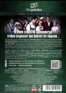 "In einem Schloss im Salzkammergut treiben Gespenster und Monster ihr Unwesen ..." Fünf Personen in traditioneller Kleidung.