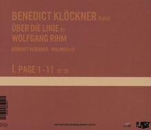 Wolfgang Rihm (geb. 1952): Über die Linie I für Cello, CD