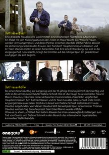 "Ostfriesenfluch": Ermittlungen im Serienmordfall. "Ostfriesenhölle": Drama um Vergiftung und Entführung. Dreierbilder, ernste Szenen.