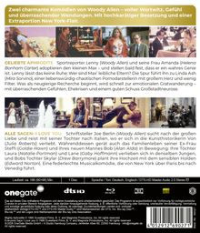 Zwei charmante Komödien von Woody Allen. Szenen aus den Filmen mit darauffolgenden Beschreibungen der Handlung und Besetzung.