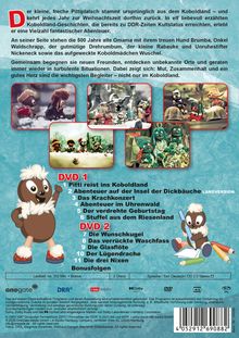 Text über Koboldgeschichten: Kobold Pitti erlebt Abenteuer. Begleiter: Omama, Hund Brumba und Andere. Zwei DVD-Listen: 1. und 2.