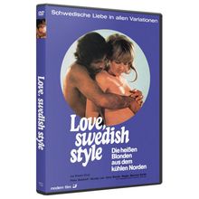 Titel: "Love, Swedish style". Slogan: "Schwedische Liebe in allen Variationen". Cover mit umarmendem Paar.