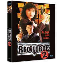 „Die Jagd geht weiter!“. Cover der Blu-ray „Red Force 2“ mit zwei Personen, die Waffen halten.