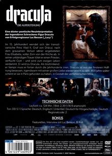 "Dracula: Die Auferstehung. Laufzeit: ca. 124 Min. Bild: 2,39:1. Ton: DD 5.1. Deutsch, Englisch. Bonus: Featurettes."