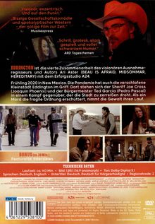 Rezensionen loben den Film als "visionär" und "schrill, grotesk". Handlung in Eddington, zwei Männer im Konflikt.