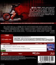 "TRON: ARES" bietet elektrisierende Action. Warnung: Lichteffekte. Hauptteil zeigt eine Person auf einem futuristischen Motorrad.