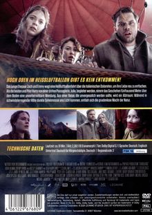 "HOCH OBEN IM HEISSLUFTBALLON GIBT ES KEIN ENTKOMMEN! Technische Daten: Laufzeit ca. 91 Min. FSK 16."

Drei besorgte Gesichter im Ballonkorb. Darunter Landschaft mit Ballon.