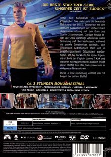 "Die beste Star Trek-Serie unserer Zeit ist zurück." Ein Mann in gelber Uniform in einem futuristischen Raum.