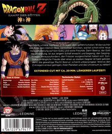 Titel: Dragon Ball Z - Kampf der Götter. Beschreibung: Z-Krieger treffen auf Beerus; Son-Gokus Kampf. "Extended-Cut mit ca. 20 min. längerer Laufzeit!"