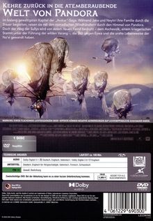 "Kehre zurück in die atemberaubende Welt von Pandora." Fliegende Kreaturen mit ballonartigen Körpern schweben im Himmel.