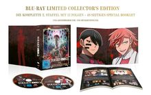 "BLU-RAY LIMITED COLLECTOR'S EDITION" steht oben. Eine Box, zwei Discs, Charaktere und ein offenes Booklet darunter.