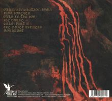 Texte: Old Incineration Hymn, Past Forever, Owls in the Fog. Dunkles, abstraktes Muster mit roten Linien.