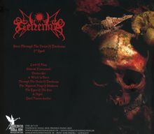 Logo mit rotem Text: "Gehenna". Darunter Titel von Liedern. Hintergrund zeigt einen düsteren, roten Totenkopf.