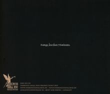 8 songs, less than 78 minutes. Unten links ein Logo mit einer Figur, die ein Horn bläst, daneben Textdetails.