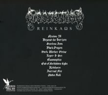 Bandlogo und Titel: REINKAΩS. Liedliste: Nexion 218, Beyond the Horizon, Starless Aeon, und weitere.