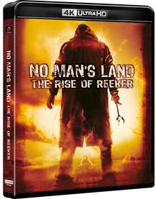 "NO MAN'S LAND: THE RISE OF REEKER" in großen Buchstaben. Szene: Eine Gestalt in Mantel, orange-düstere Atmosphäre.