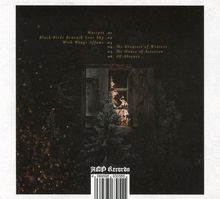 Titel: "Martyrs", "Black Birds Beneath Your Sky", "With Wings Aflame", "The Greatest of Winters", "The House of Asterion", "Of Absence". Illustration mit brennendem Fenster in dunkler Umgebung.