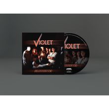 "Violet" oben, "Silhouettes" unten. Eine Gruppe von Menschen, die retro gekleidet posieren. CD und Cover dargestellt.
