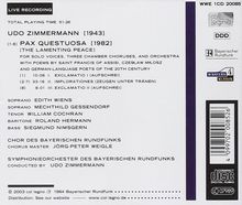 Udo Zimmermann (1943-2021): Pax Questuosa - Passion for Peace, CD