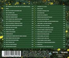 CD1 und CD2 Titellisten mit 20 Tracks auf grünem Hintergrund. Musikverlag BMG und Telamo Logos sichtbar. Blümchen im Hintergrund.