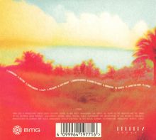 Trackliste: Lemonade, On Fire, Sunflowers, Lazy, Palaces, Last Night, Broken Bones, Dark to Light, Imposter, Sanity, Jump the Gun, Lucid. Hintergrund: tropische Landschaft in Rot- und Gelbtönen mit Palmen.