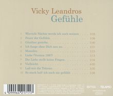 Albumtitel: "Vicky Leandros, Gefühle". Titelliste: 1. Wieviele Nächte, 2. Feuer der Gefühle, ... 10. So stark hab' ich noch nie gefühlt.