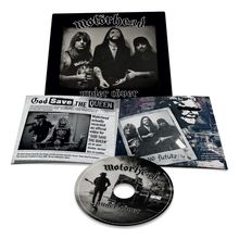 CD und Verpackung von Motörhead mit schwarzem Cover und Bildern der Band. Text: "God Save The Queen", "No Future".