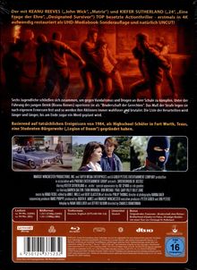 Ein Actionthriller mit Keanu Reeves und Kiefer Sutherland, basierend auf Ereignissen von 1984 in Texas. Zwei Bilder zeigen Jugendgruppen.