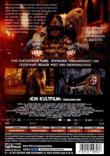 Texte: "Mit Goya Gewinnerin Belén Rueda", "Eine fantastische Fabel - zwischen Vergangenheit und Gegenwart", "Ein Kultfilm". Eine Frau legt einem Kind die Hände auf, das Kind ist verbunden, im Hintergrund Flammen.