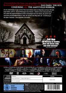 Text oben: "Unverzichtbar für Fans von gruseligen Filmreihen..."  
Darunter eine gotische Kirche in einer düsteren Landschaft.