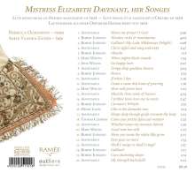 Mistress Elizabeth Davenant,Her Songs, CD
