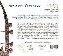 Wiederentdeckte Venezianische Sonaten für Blockflöte &amp; Cembalo - "Anonimo Venexian", CD