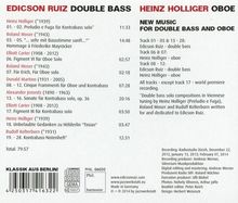 Heinz Holliger &amp; Edicson Ruiz - New Music for Double Bass and Oboe, CD