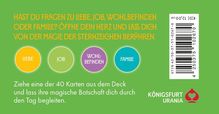 Hast du Fragen zu Liebe, Job, Wohlbefinden oder Familie? Ziehe eine der 40 Karten. Königsfurt Urania Logo unten rechts.